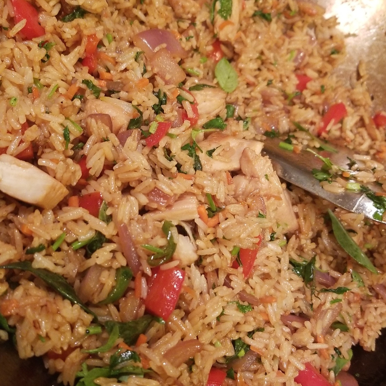 Thai Basil Fried Rice with Chicken